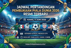 Jadwal Pertandingan Pembukaan Piala Dunia 2026 Resmi Terbaru