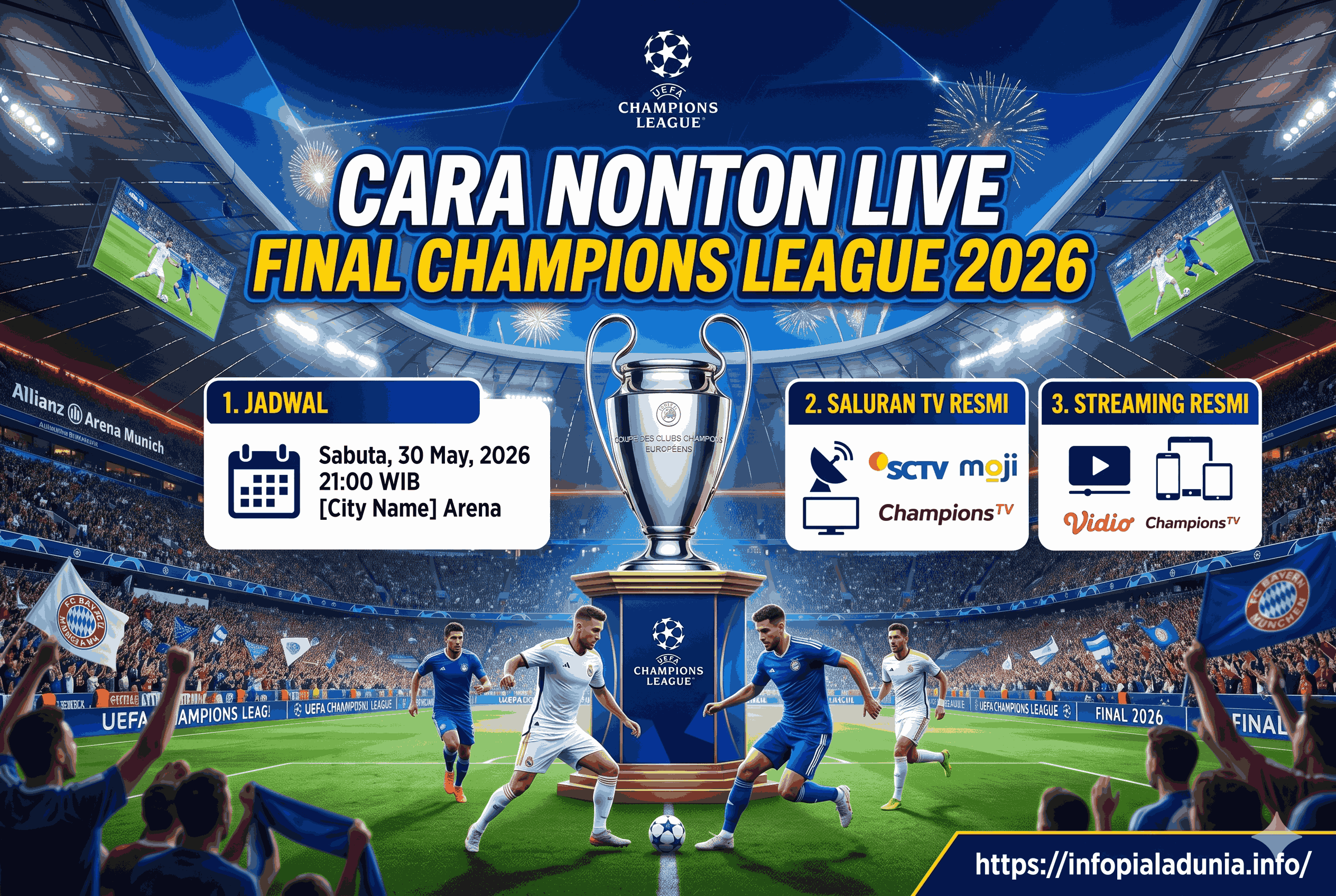 Cara Nonton Live Final Champions League 2026: Jadwal, TV, dan Streaming Resmi