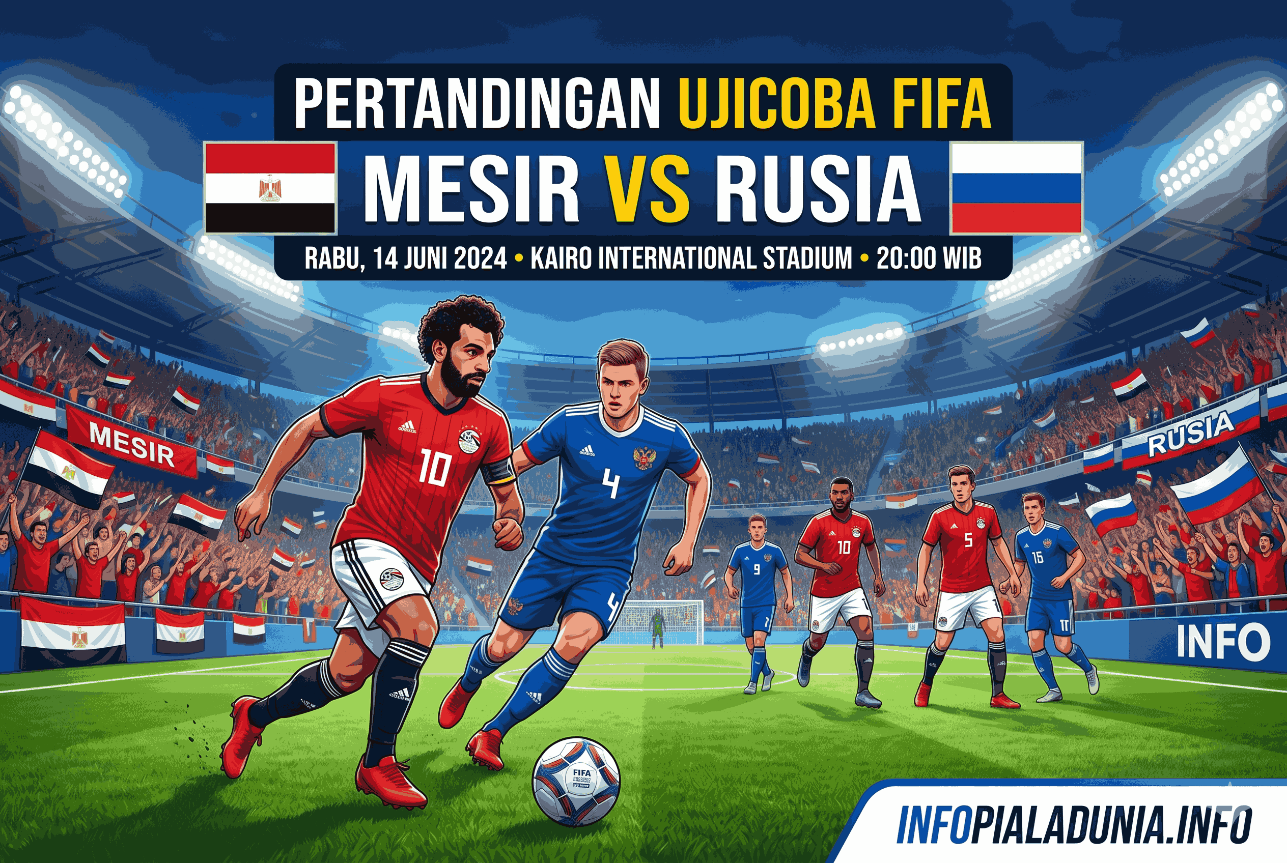 Hasil Pertandingan Ujicoba FIFA Mesir vs Rusia: Skor dan Jalannya Laga
