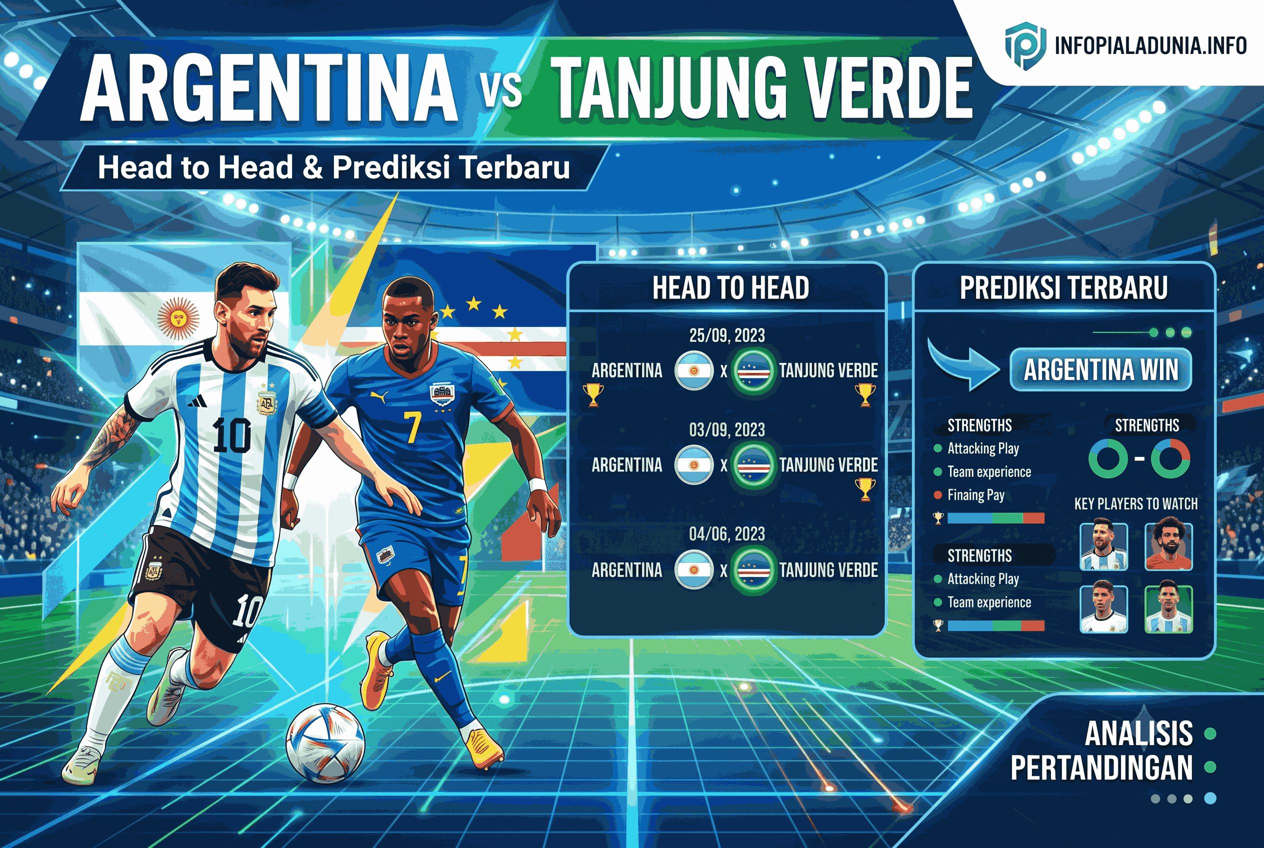 Argentina vs Tanjung Verde, Head to Head dan Prediksi Terbaru