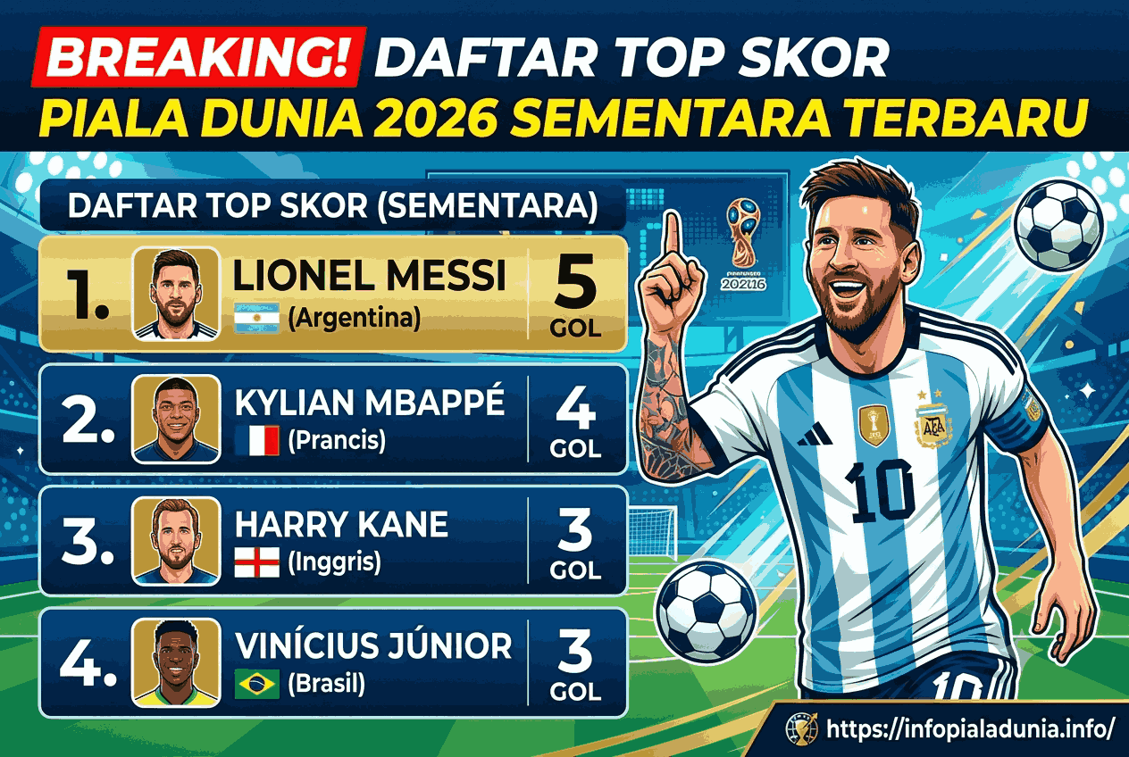 BREAKING! Daftar Top Skor Piala Dunia 2026 Sementara Terbaru