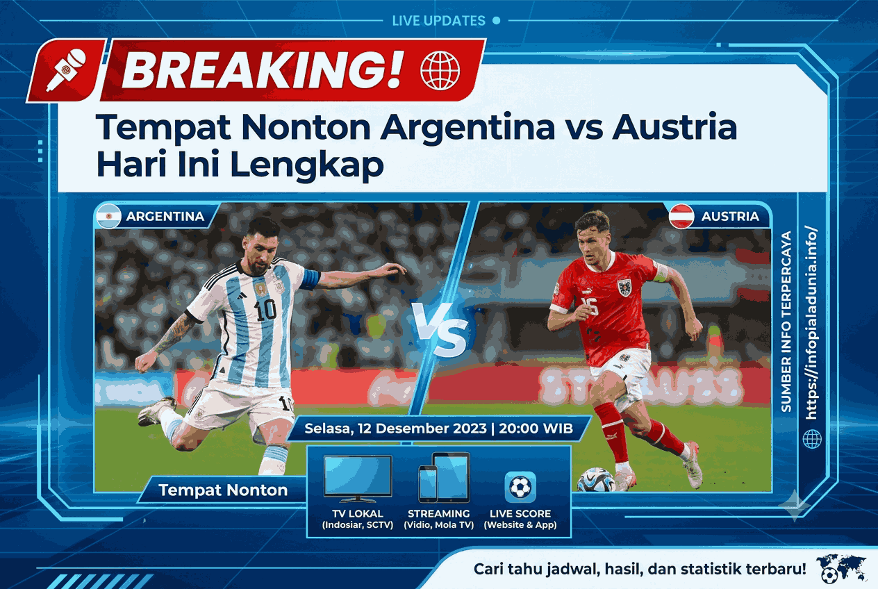 BREAKING! Tempat Nonton Argentina vs Austria Hari Ini Lengkap