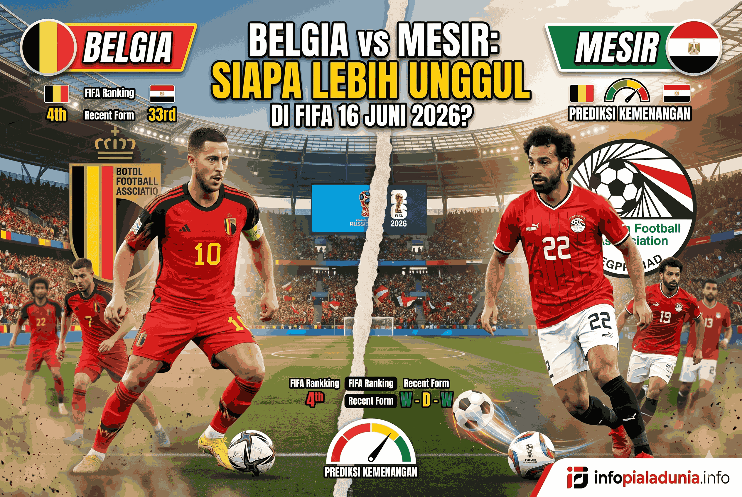 Belgia vs Mesir World Cup 2026: Prediksi, Line Up & Peluang Menang