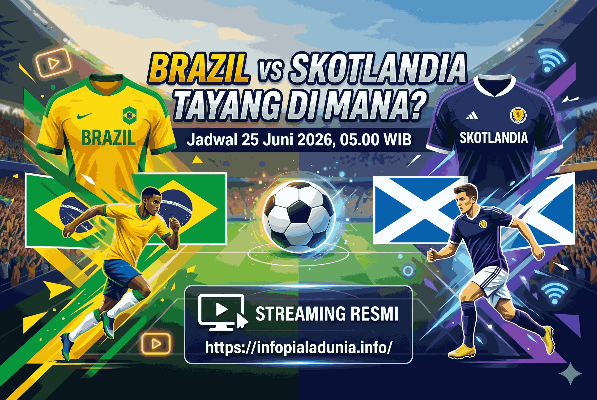 Brazil vs Skotlandia Tayang di Mana? Jadwal dan Streaming Resmi