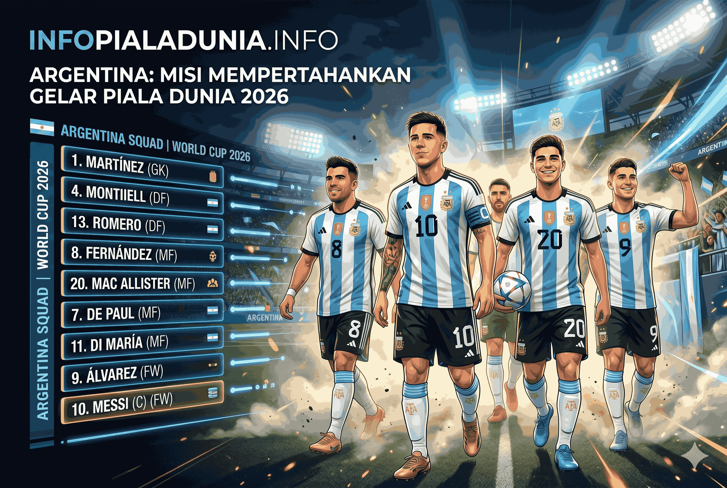 Daftar Pemain Argentina Piala Dunia 2026 dan Bintang Utama