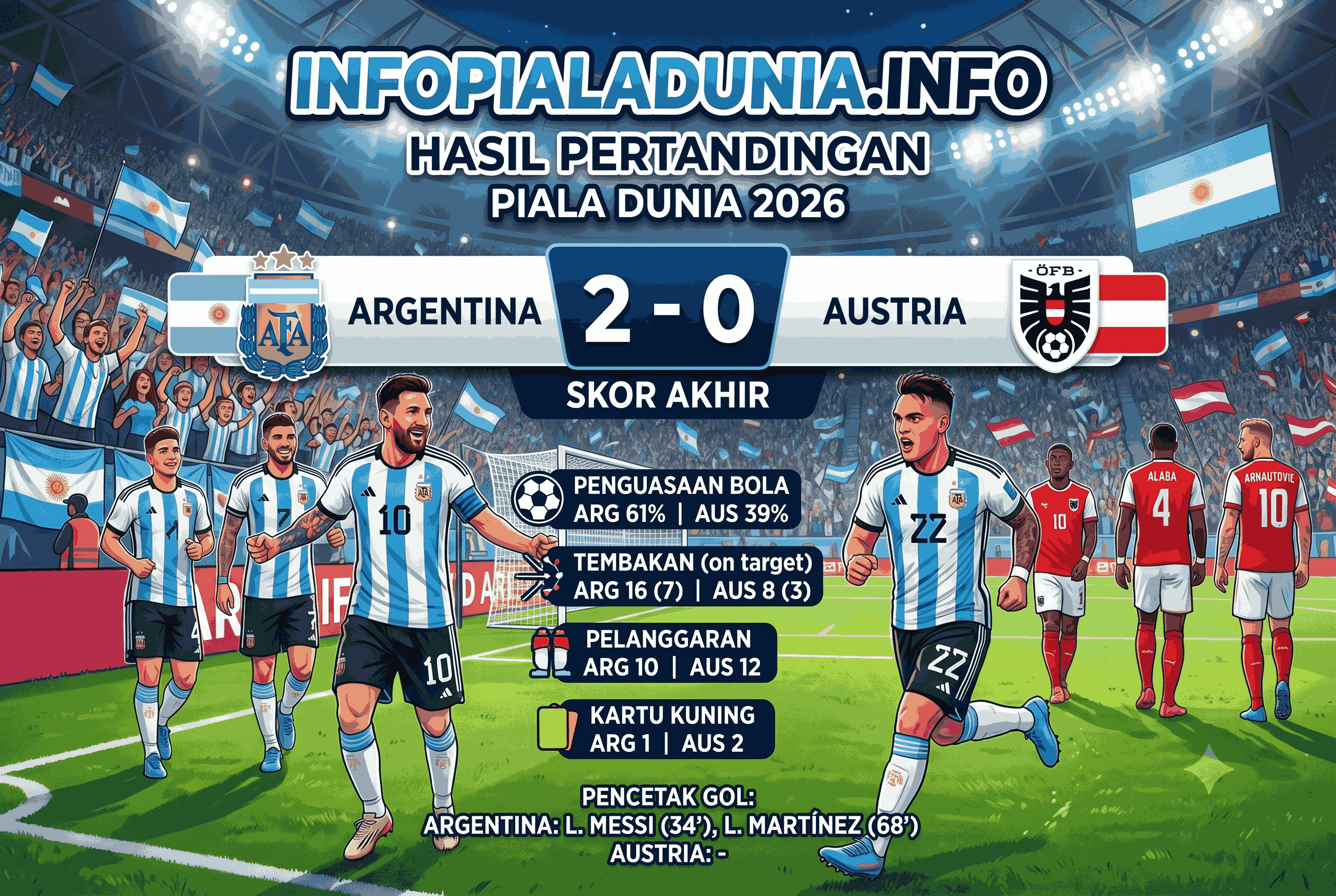 Hasil Pertandingan Argentina vs Austria: Skor Akhir dan Statistik