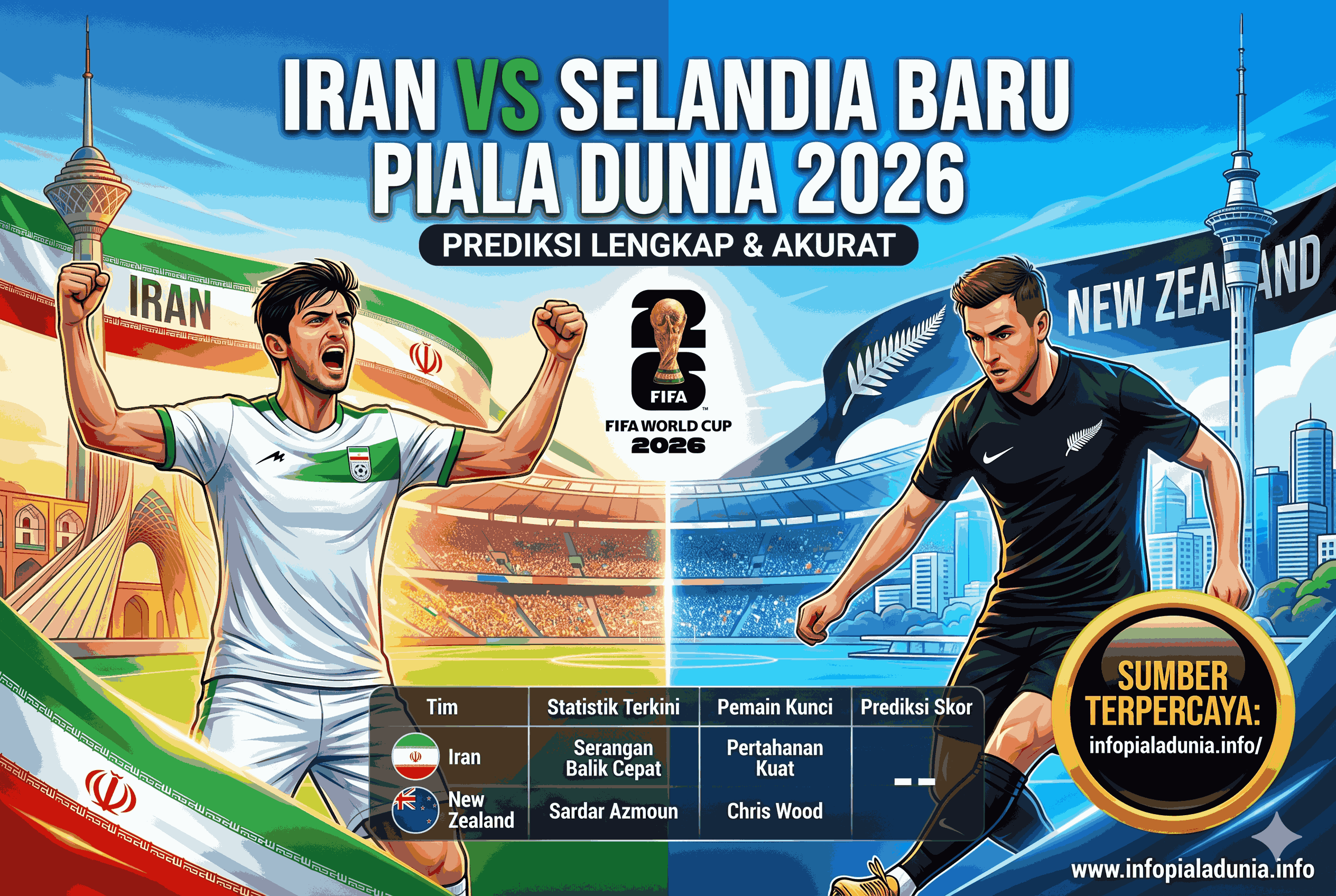 Iran vs Selandia Baru Piala Dunia 2026 Prediksi Lengkap & Akurat