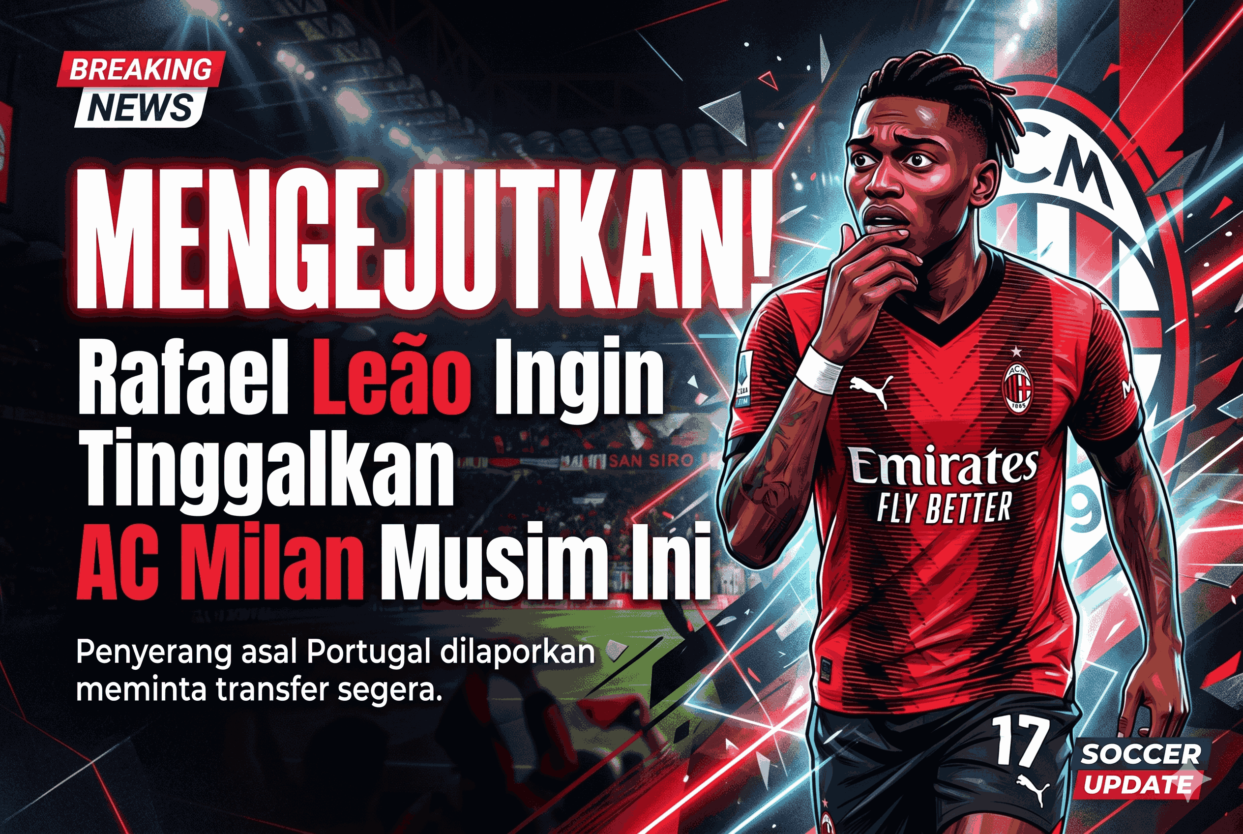 Mengejutkan! Rafael Leão Ingin Tinggalkan AC Milan Musim Ini
