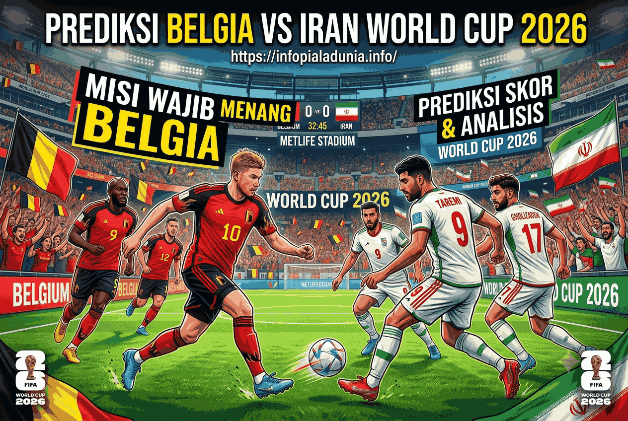 Prediksi Belgia vs Iran World Cup 2026, Misi Wajib Menang Belgia