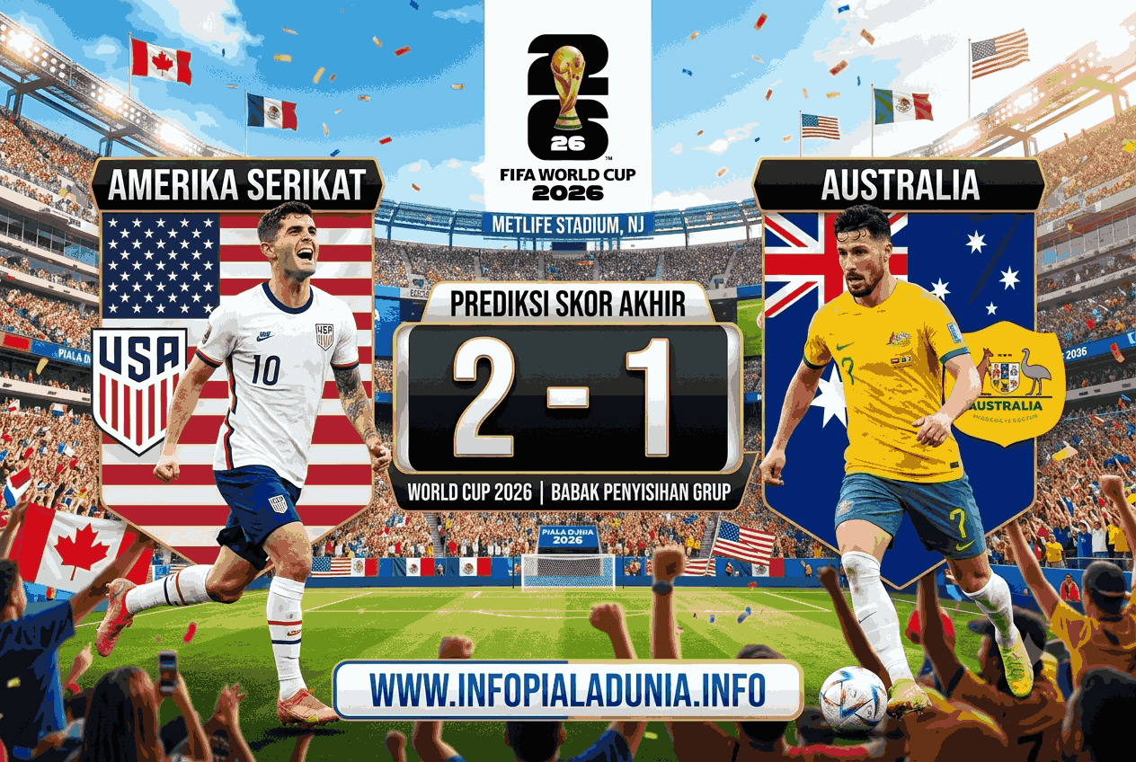 Prediksi Skor Amerika Serikat vs Australia FIFA World Cup 2026