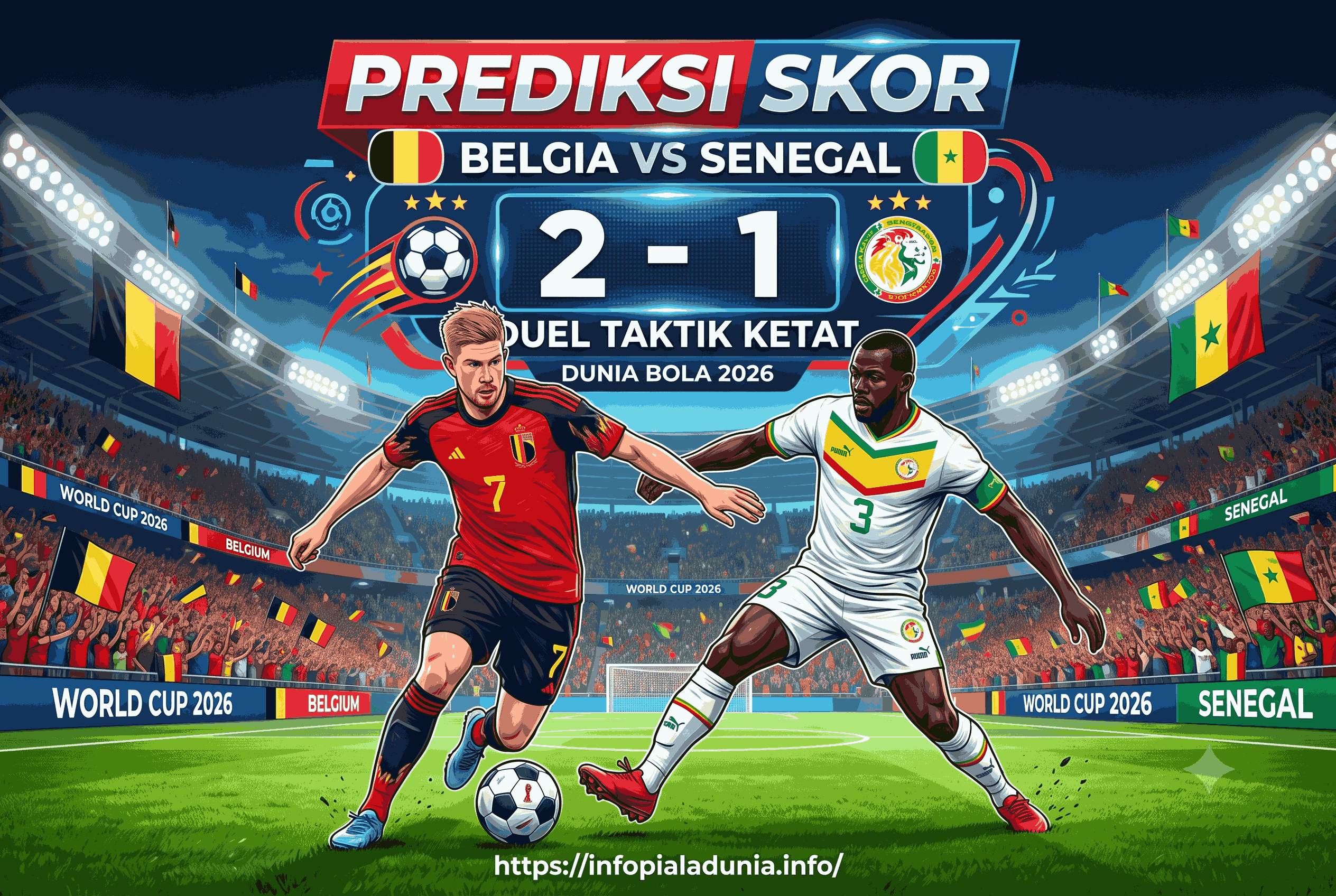 Prediksi Skor Belgia vs Senegal, Duel Taktik Ketat 2026