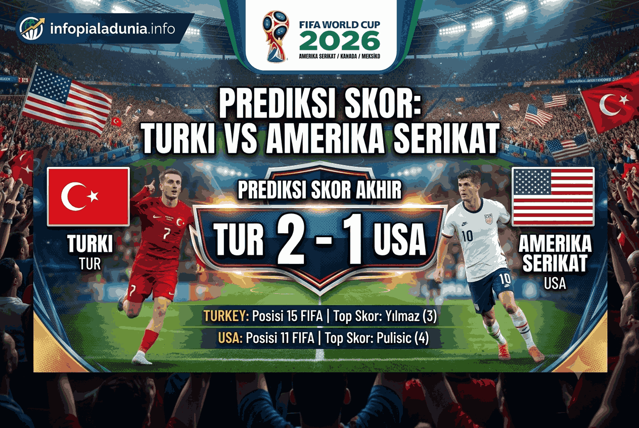 Prediksi Skor Turki vs Amerika Serikat di FIFA World Cup 2026