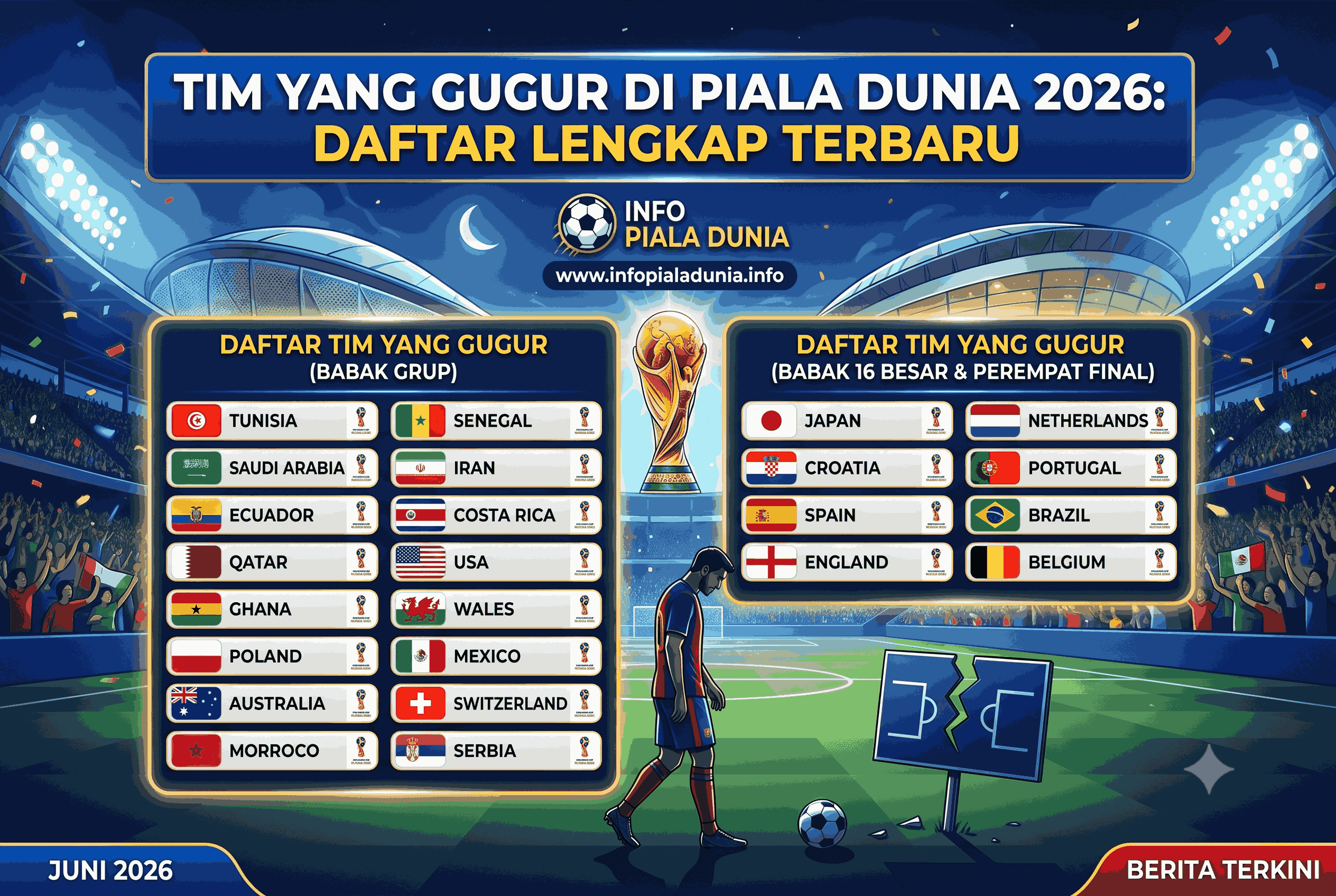 Tim yang Gugur di Piala Dunia 2026: Daftar Lengkap Terbaru
