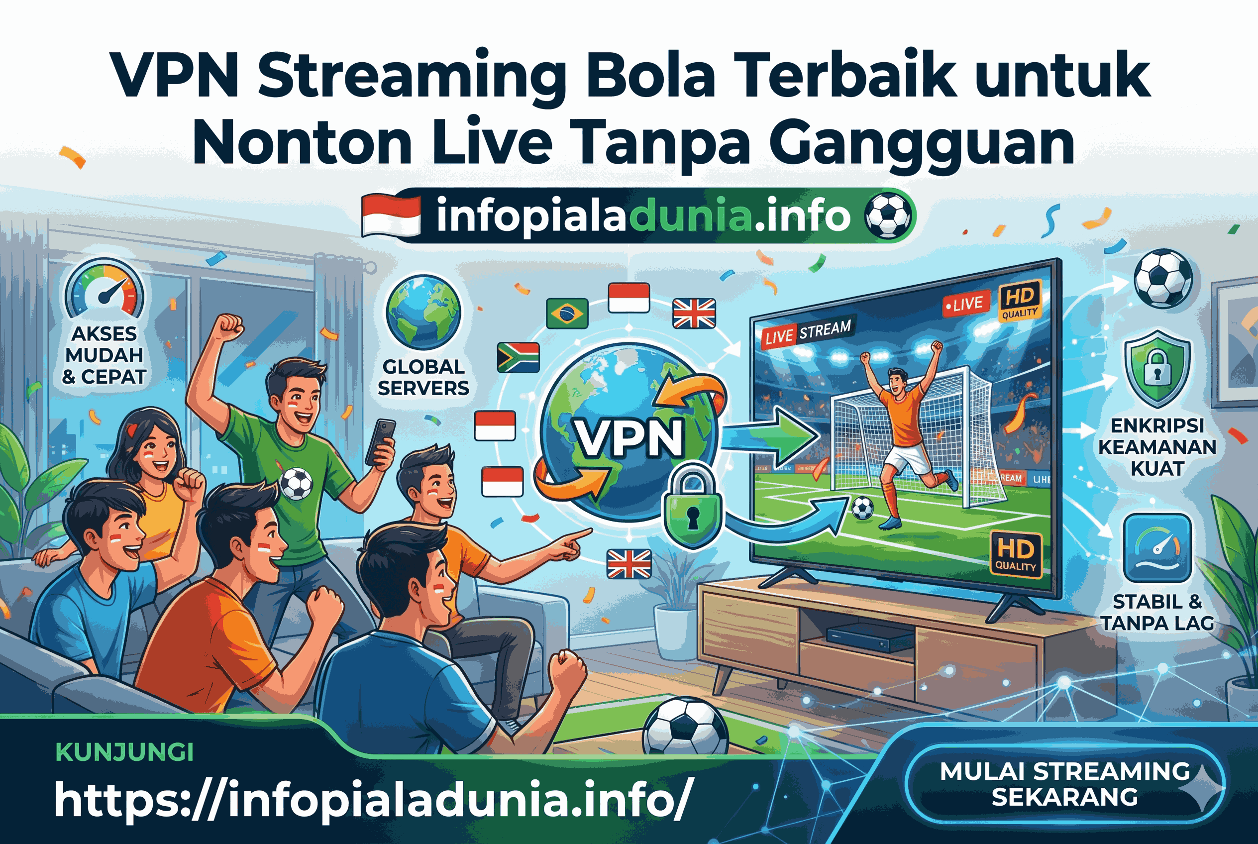 VPN Streaming Bola Terbaik untuk Nonton Live Tanpa Gangguan