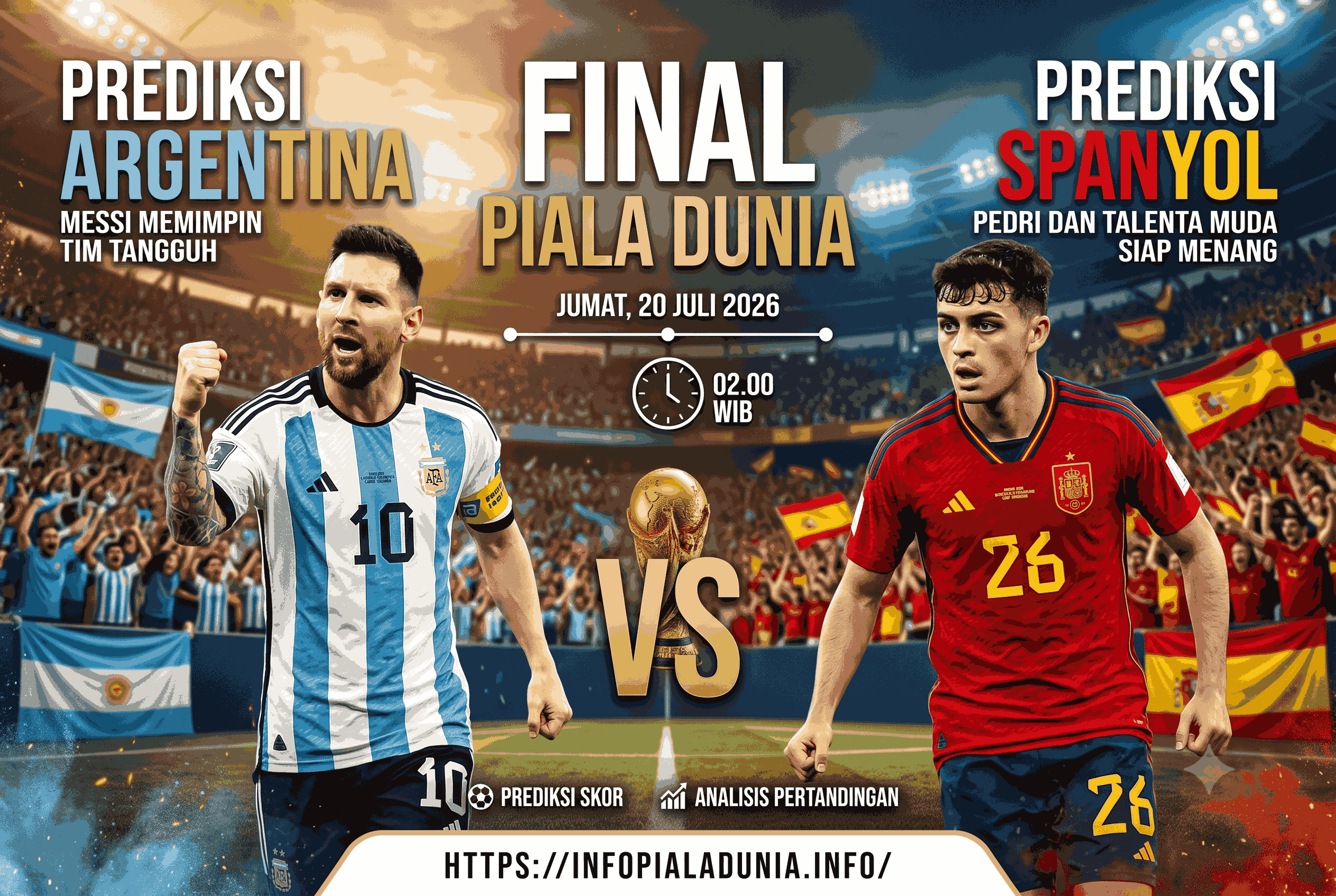 Argentina vs Spanyol di Final Piala Dunia 2026, Siapa Juara?