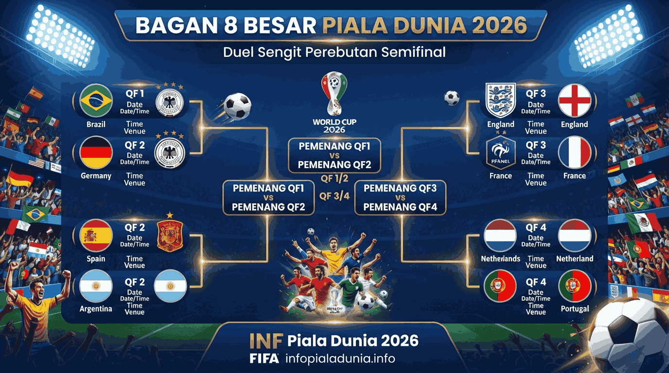 Bagan 8 Besar Piala Dunia 2026: Duel Sengit Perebutan Semifinal