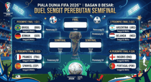 Bagan 8 Besar Piala Dunia 2026: Duel Sengit Perebutan Semifinal