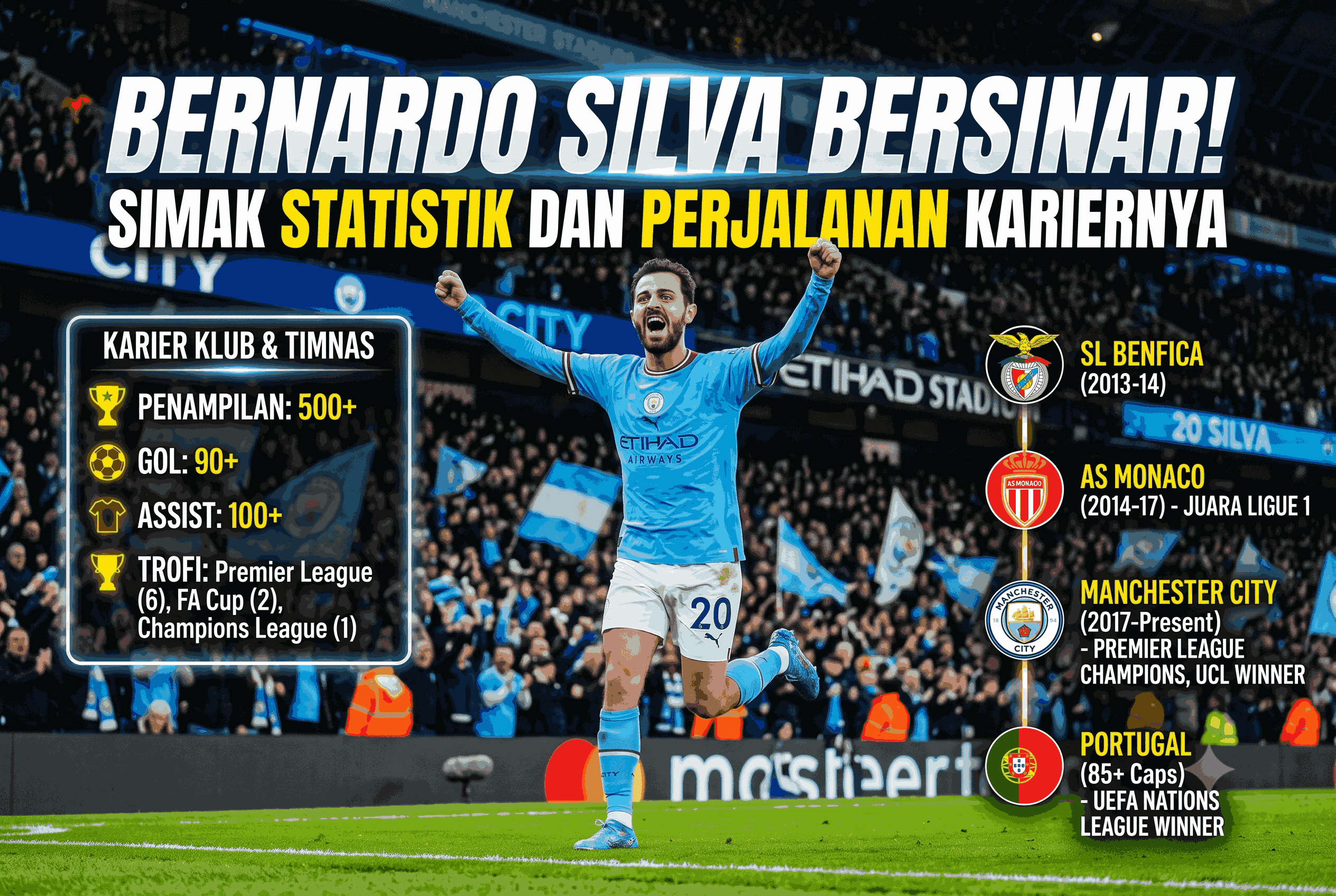 Bernardo Silva Bersinar! Simak Statistik dan Perjalanan Kariernya