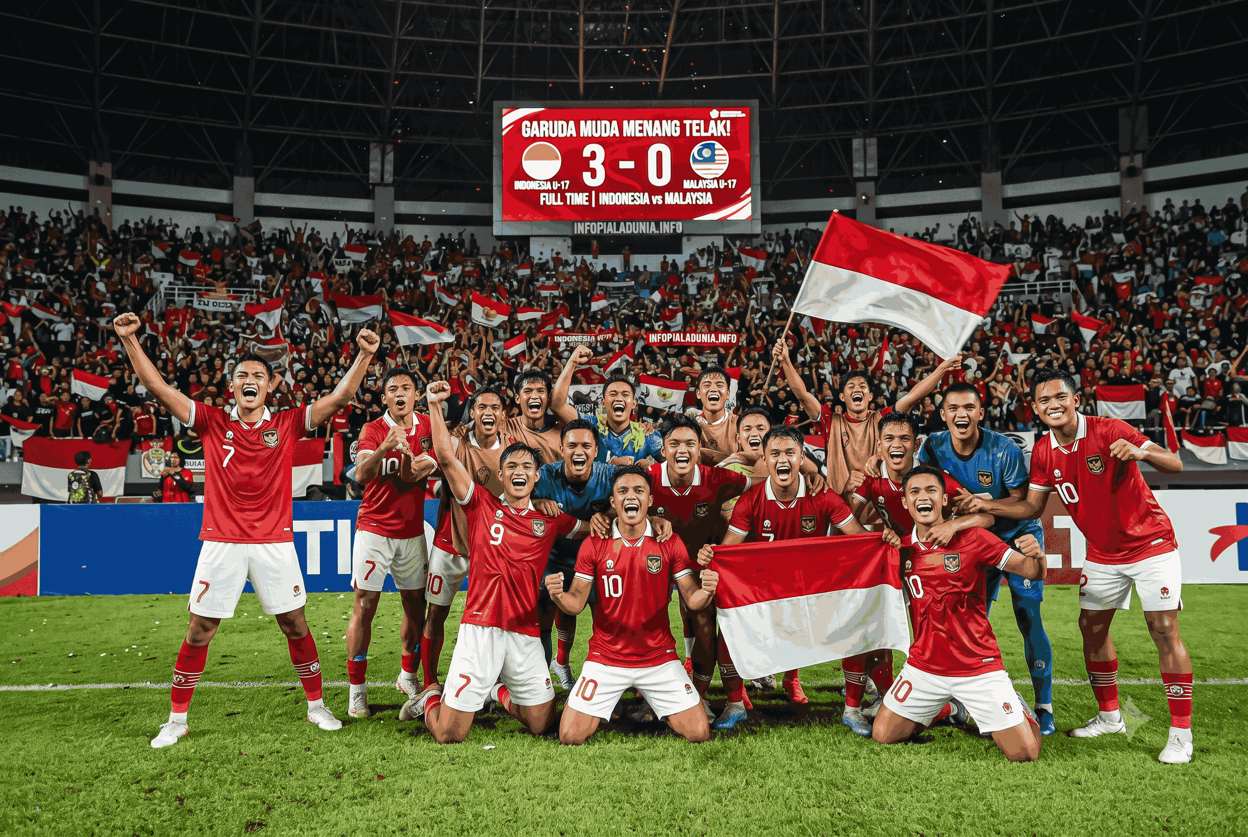 Garuda Muda Menang 3-0! Hasil Indonesia vs Malaysia U-17 Lengkap