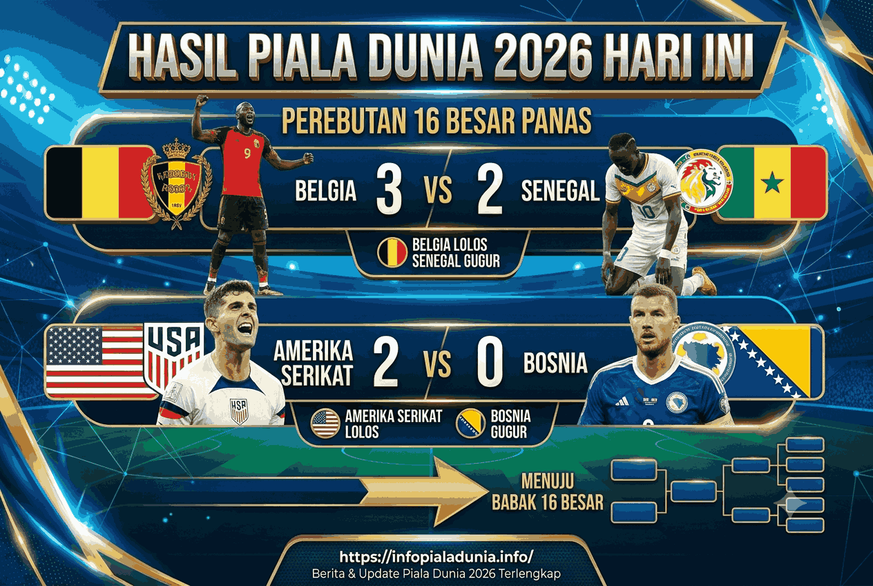 Hasil Piala Dunia 2026 Hari Ini: Perebutan 16 Besar Panas