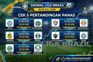 Jadwal Liga Brazil 18-23 Juli 2026, Cek 5 Pertandingan Panas