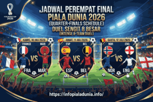 Jadwal Perempat Final Piala Dunia 2026: Duel Sengit 8 Besar