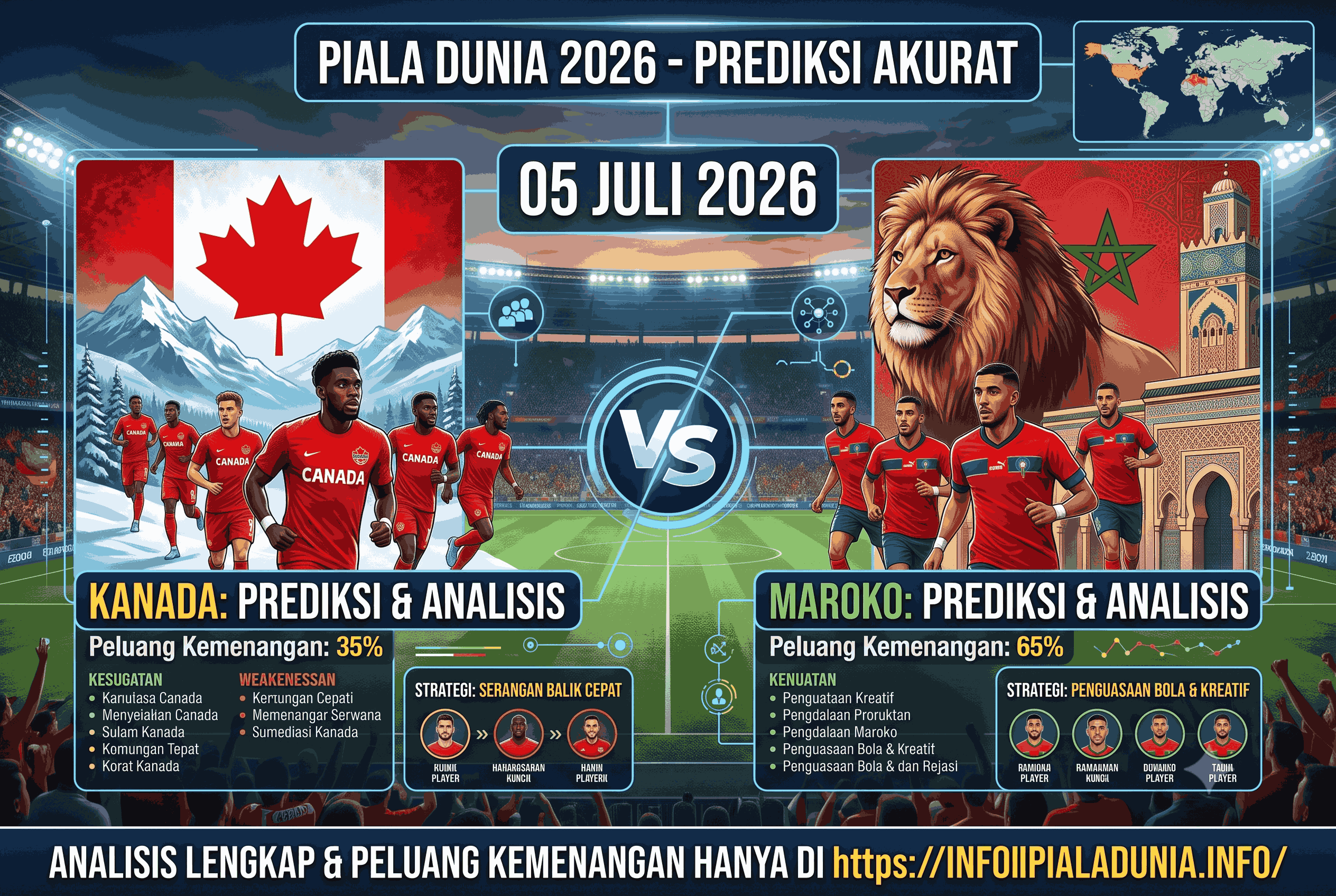 Kanada vs Maroko Hari Ini, Prediksi Akurat dan Peluang Kemenangan