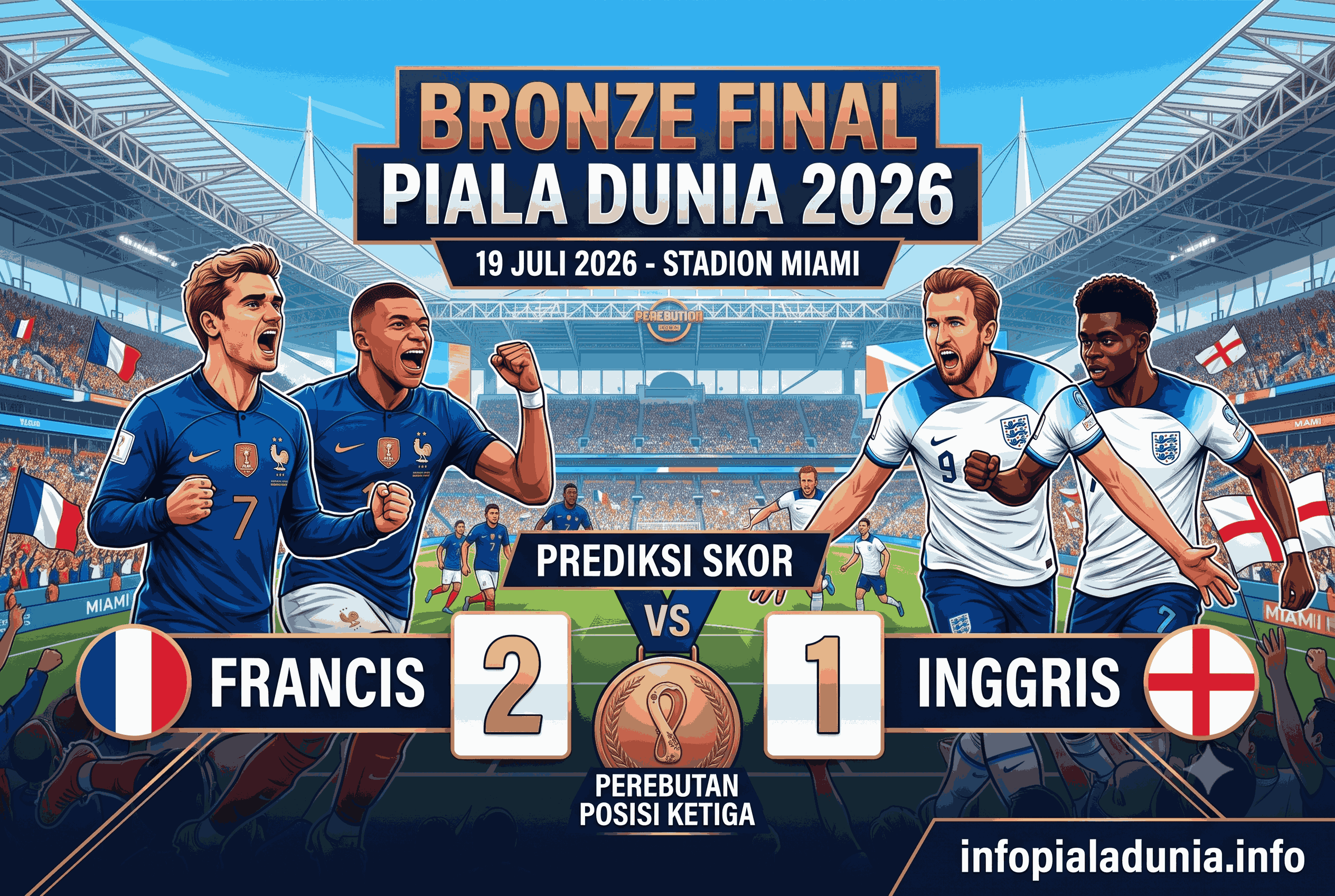 Prediksi Skor Prancis vs Inggris di Bronze Final Piala Dunia