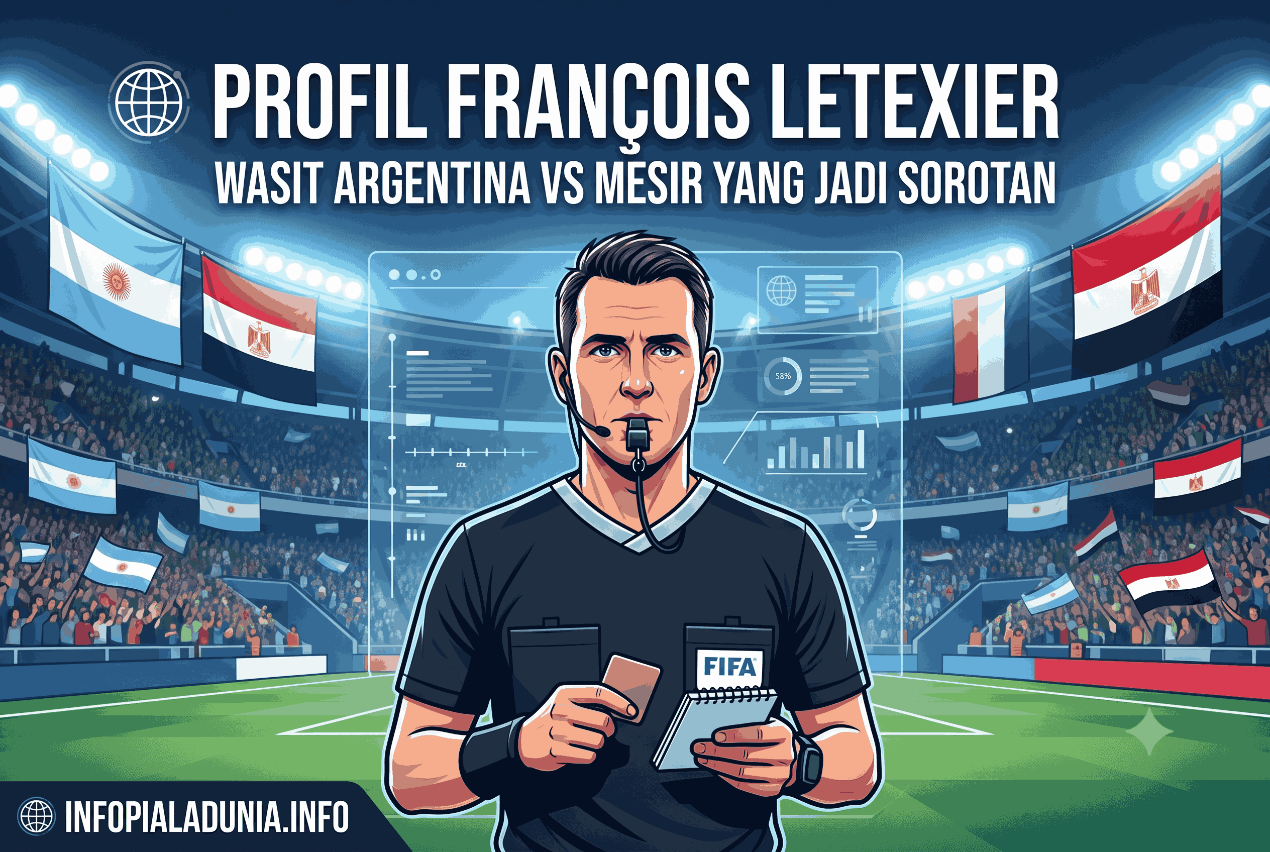 Profil François Letexier, Wasit Argentina vs Mesir yang Jadi Sorotan