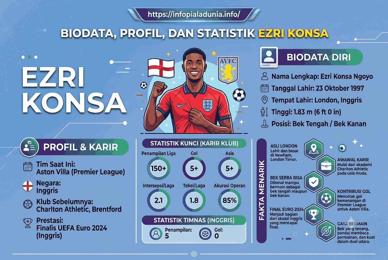 Siapa Ezri Konsa? Biodata, Profil, dan Fakta Menarik Lengkap