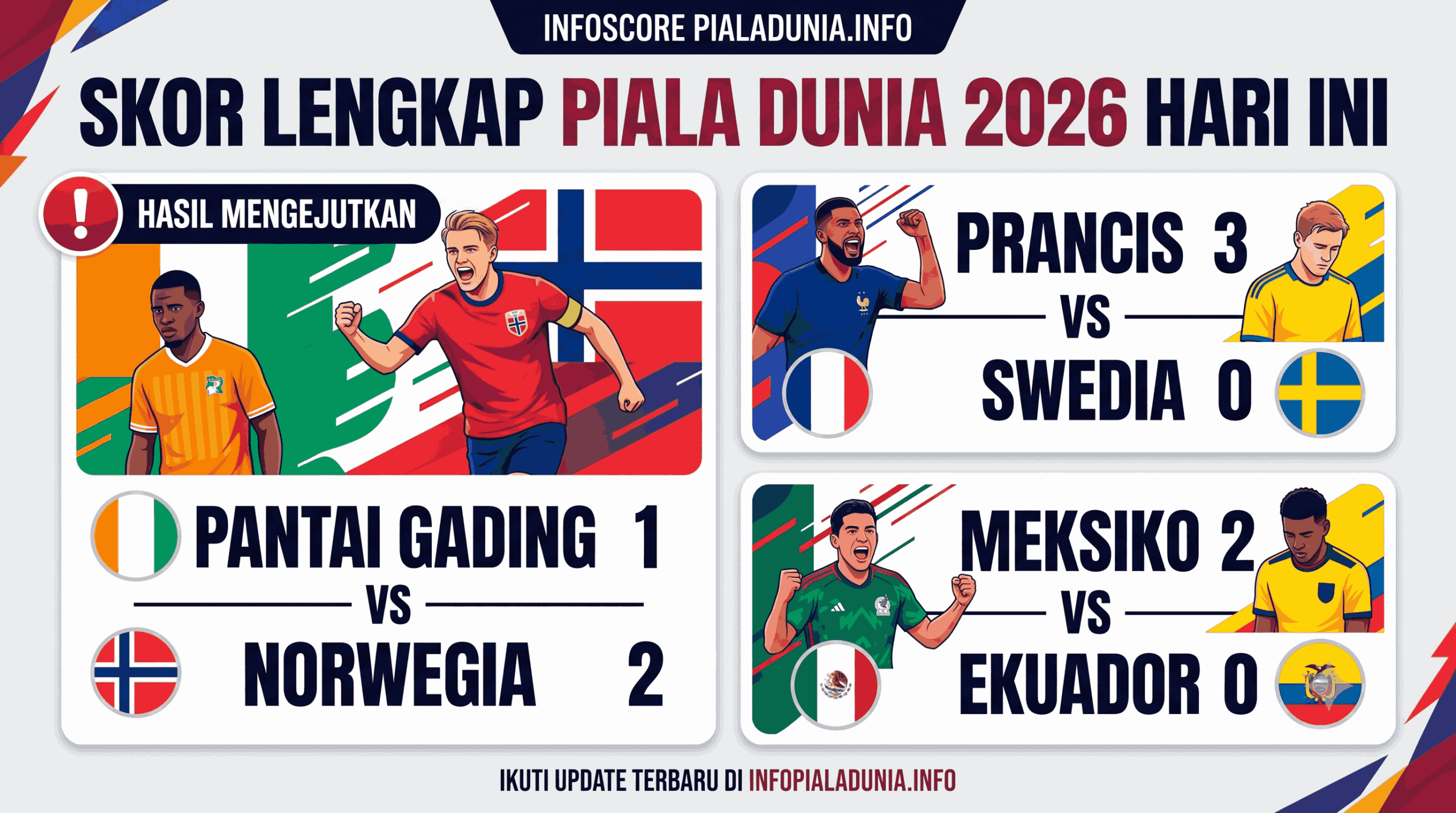 Skor Lengkap Piala Dunia 2026 Hari Ini: Hasil Mengejutkan